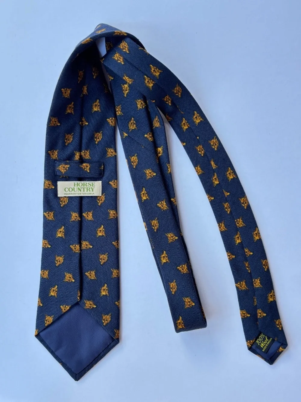 Preppy Fox Head wool tie, made in England
